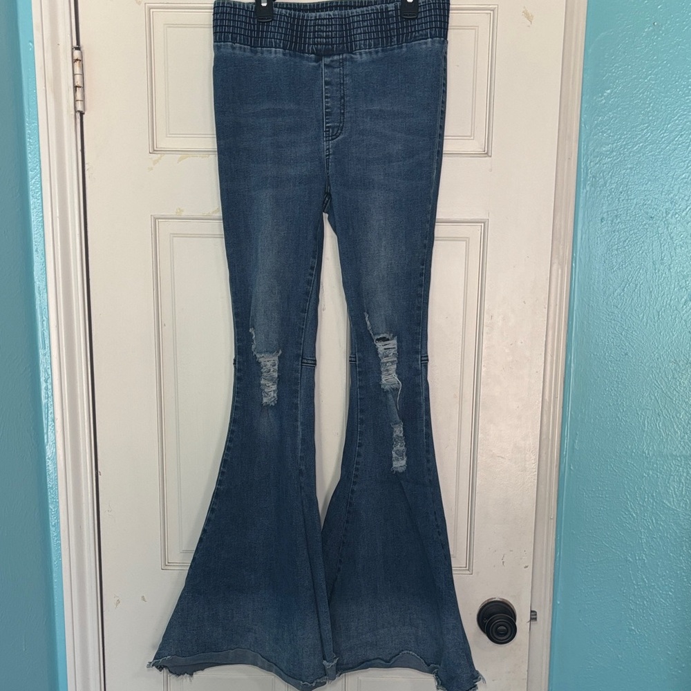 Flare Jeans with Distressed Details